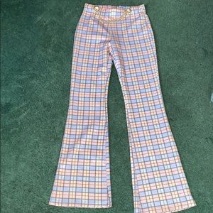 Checkered flare pants
